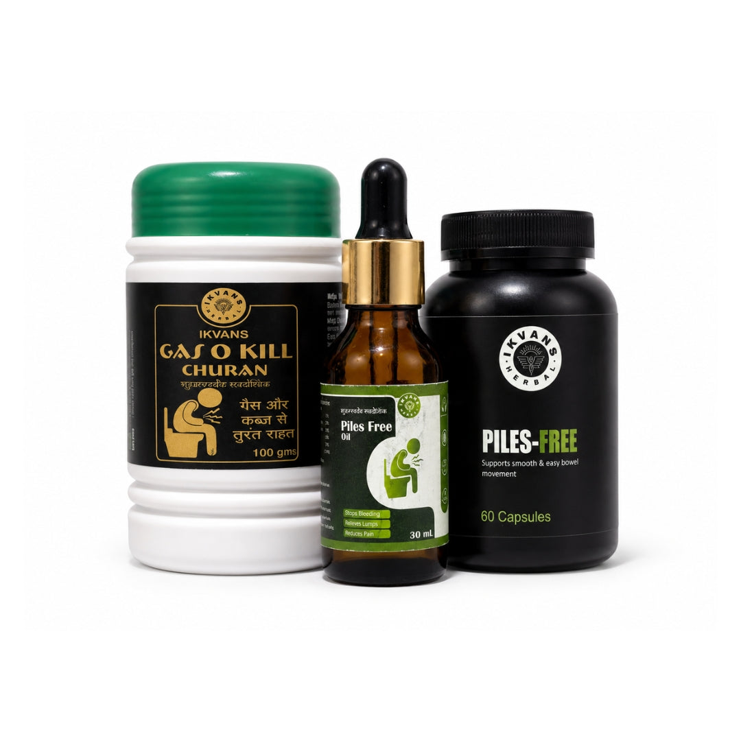 Ikvans Piles Free Combo Kit | Ayurvedic Digestive & Rectal Wellness Support